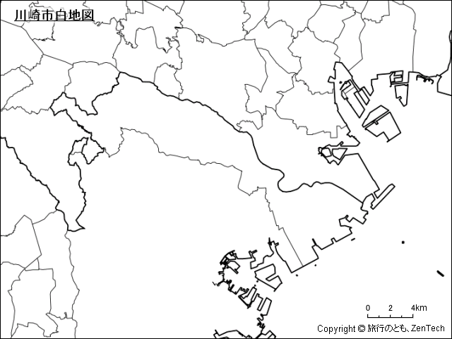 川崎市白地図