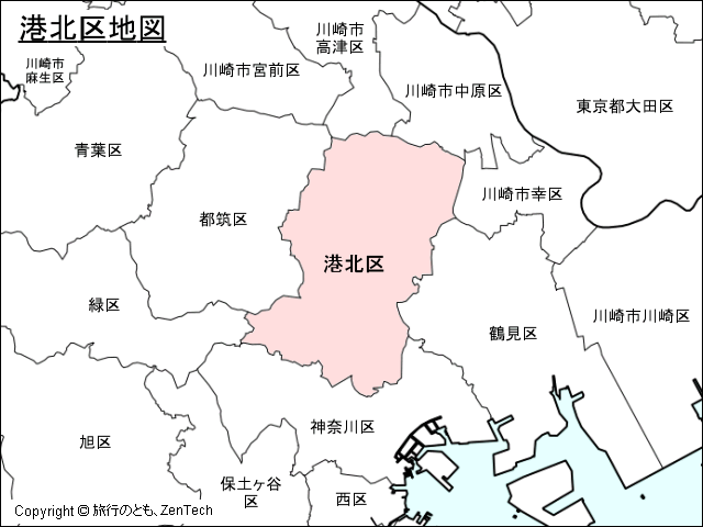横浜市港北区地図