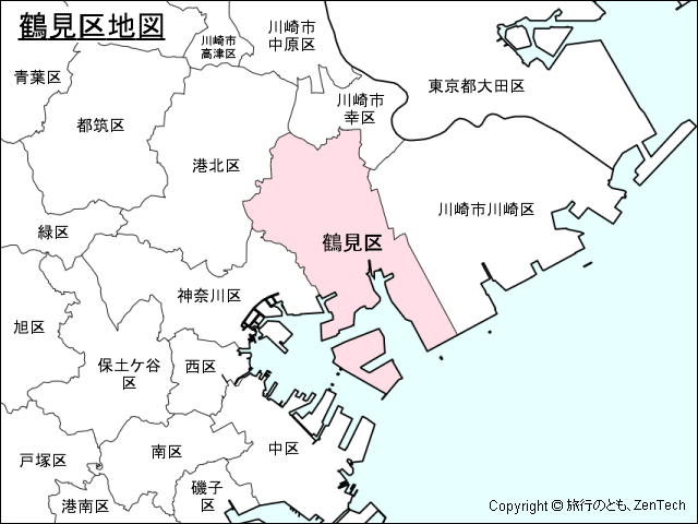 横浜市鶴見区地図