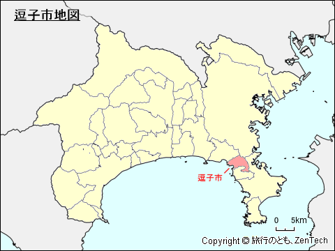 神奈川県逗子市地図 旅行のとも Zentech