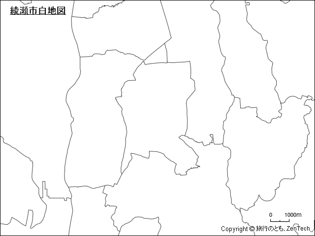 綾瀬市白地図