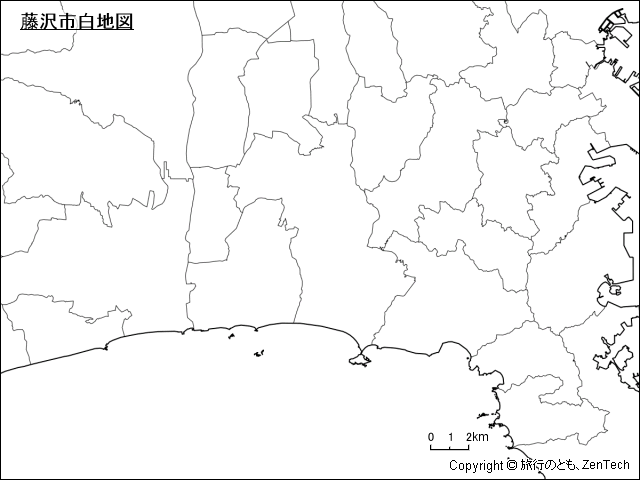 藤沢市白地図