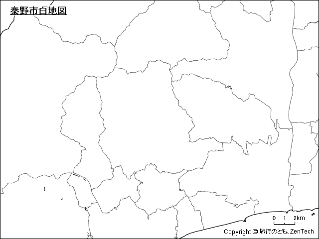 秦野市白地図