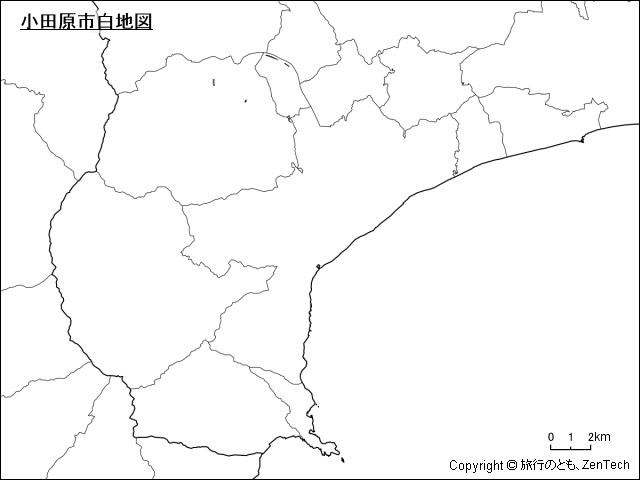 小田原市白地図