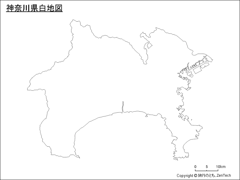 神奈川県白地図
