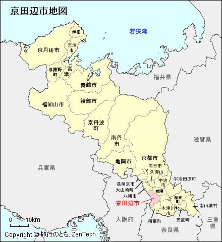 京都府京田辺市地図