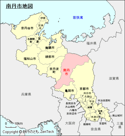 京都府南丹市地図