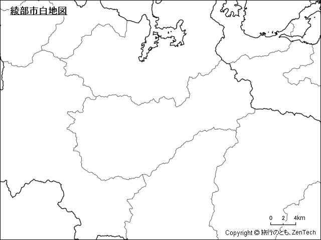 綾部市白地図
