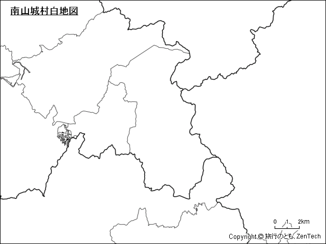 南山城村白地図