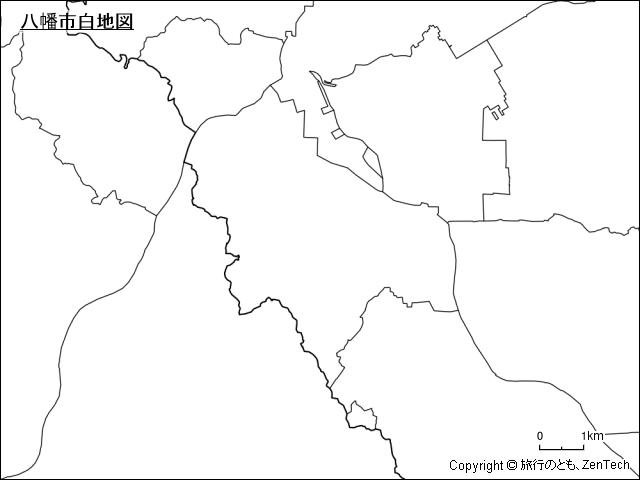 八幡市白地図