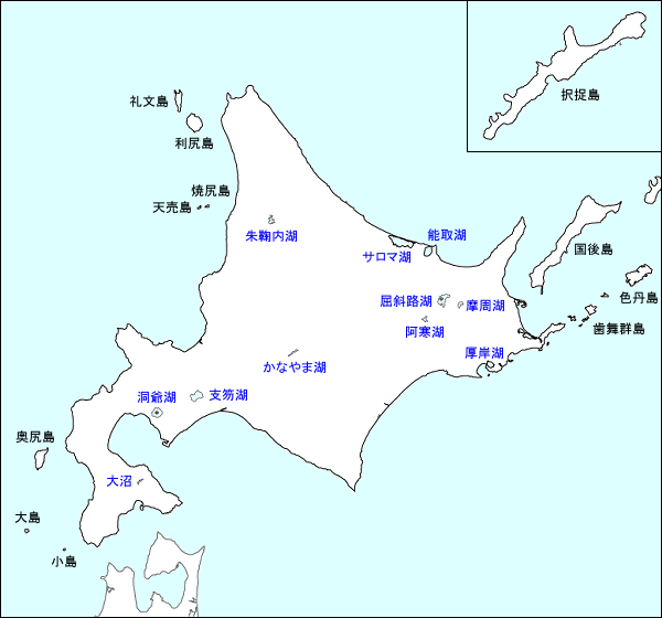 「北海道 湖 地図」の画像検索結果