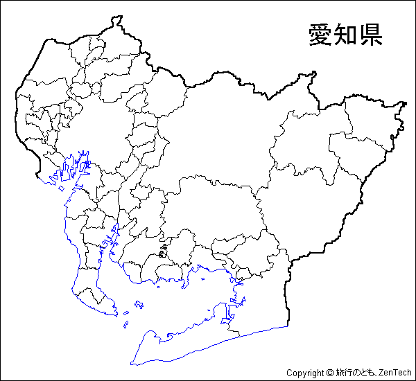 愛知県 市町村地図 旅行のとも Zentech