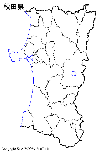 秋田県 白地図