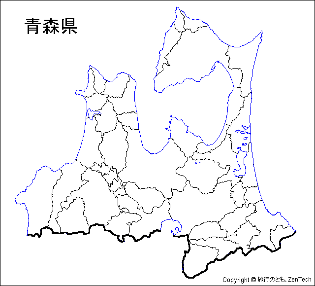青森県 白地図