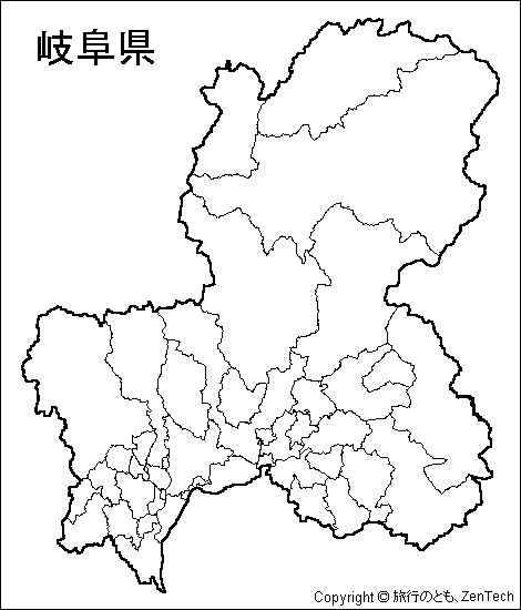 岐阜県 白地図