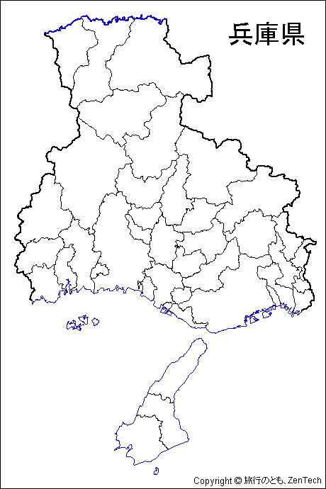 兵庫県 市町村地図 旅行のとも Zentech