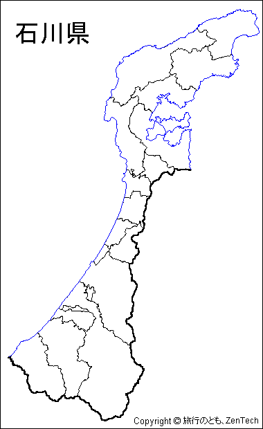 石川県 市町村地図 旅行のとも Zentech