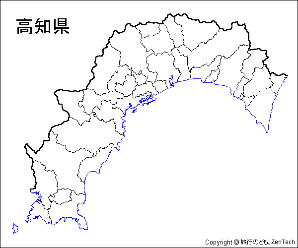 高知県 市町村地図 旅行のとも Zentech