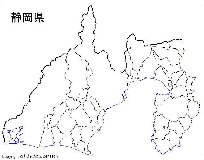 静岡県市町村地図（市町村境界線のみ）