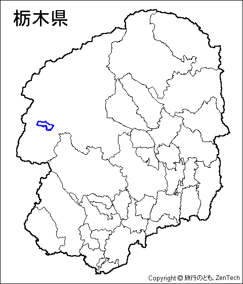 栃木県 白地図