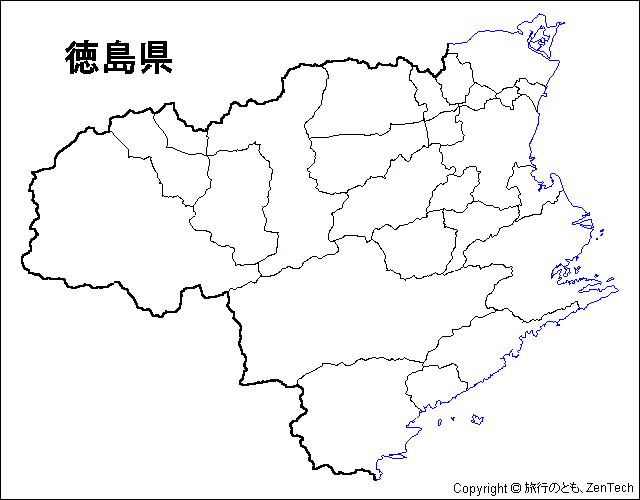 徳島県 市町村地図 旅行のとも Zentech