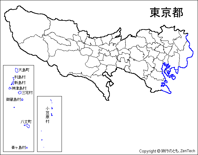 東京都 白地図