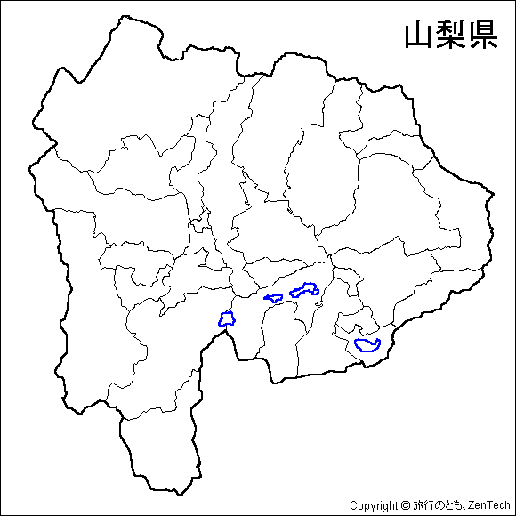 山梨県 市町村地図 旅行のとも Zentech