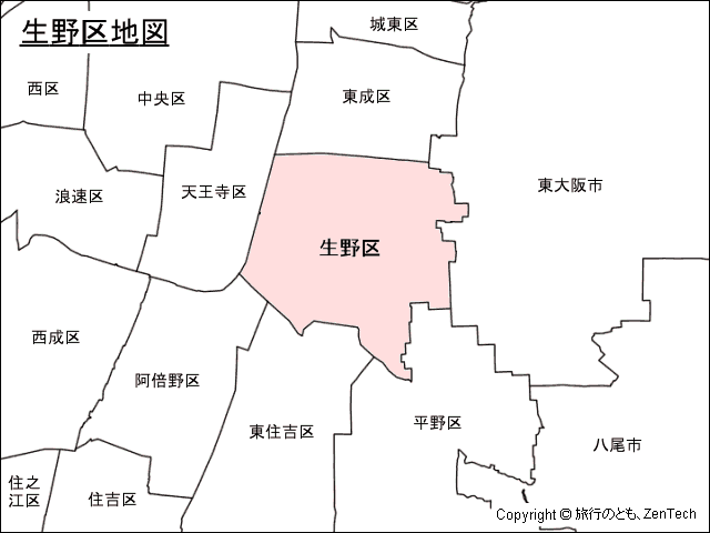大阪市生野区地図