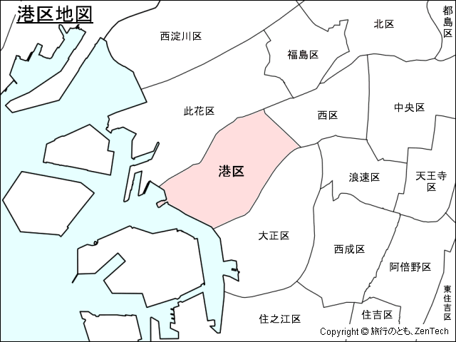 大阪市港区地図