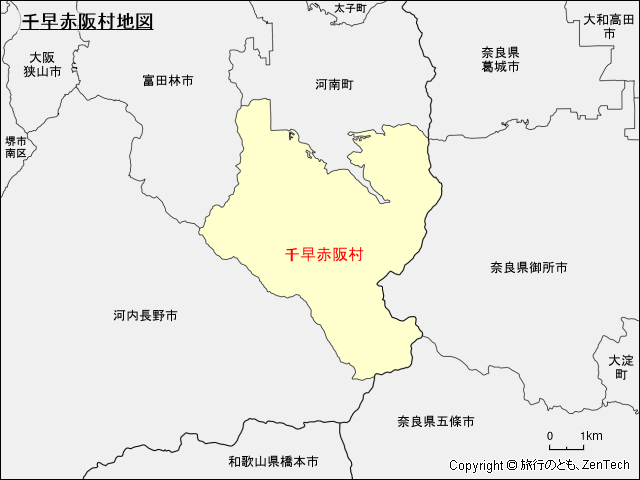 千早赤阪村地図
