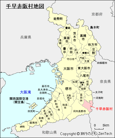 大阪府千早赤阪村地図
