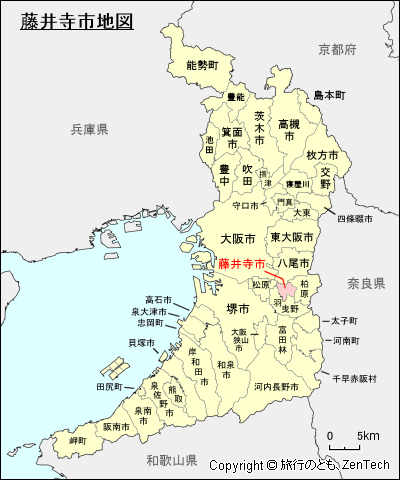 大阪府藤井寺市地図