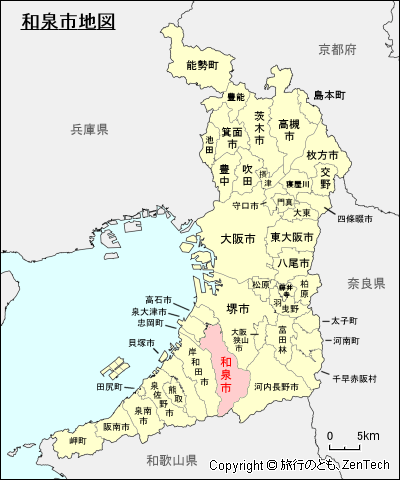 大阪府和泉市地図