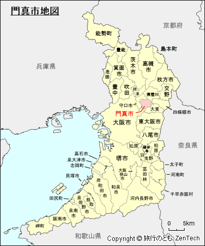 大阪府門真市地図
