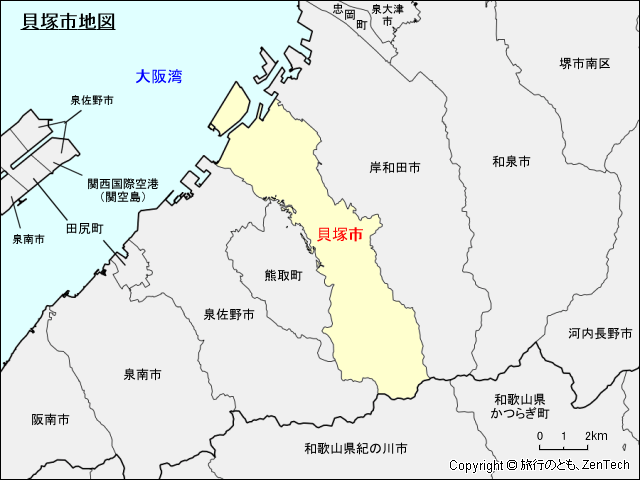 貝塚市地図