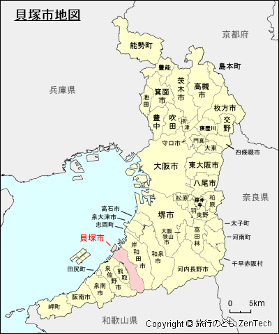 大阪府貝塚市地図