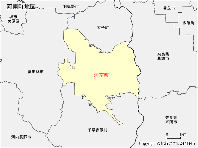 河南町地図