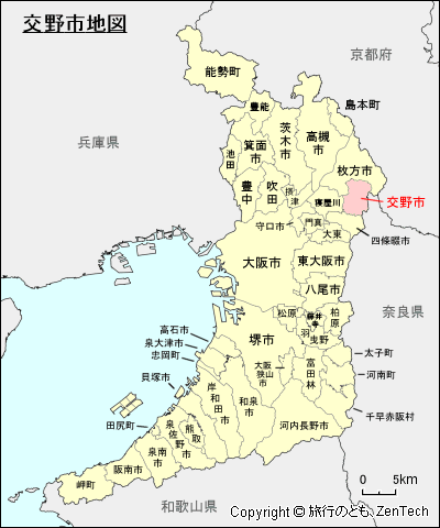 大阪府交野市地図