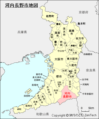 大阪府河内長野市地図