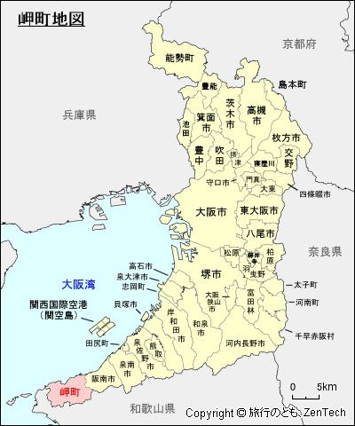 大阪府岬町地図