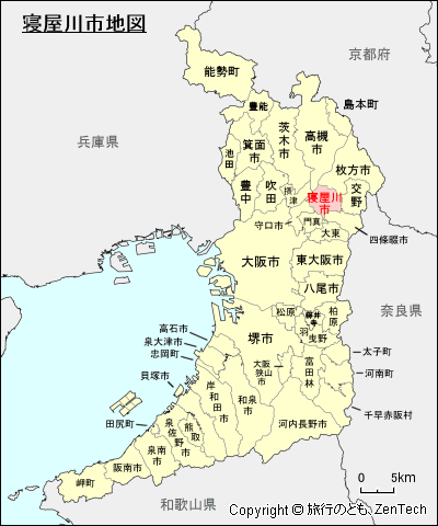 大阪府寝屋川市地図