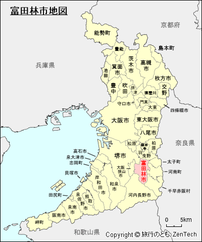 大阪府富田林市地図