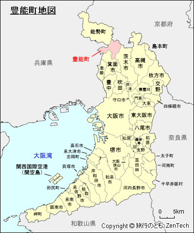 大阪府豊能町地図