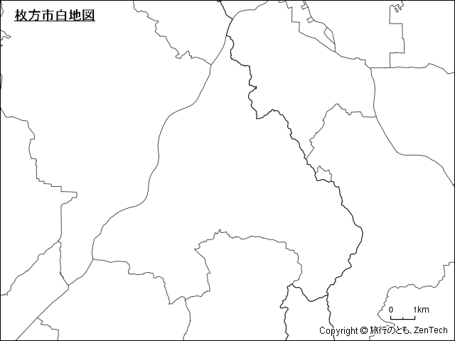 枚方市白地図