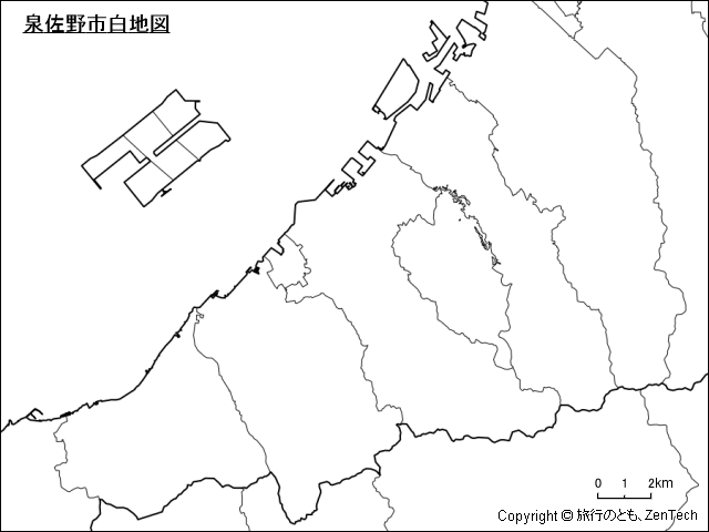 泉佐野市白地図