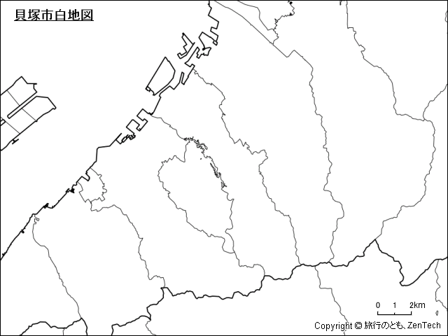 貝塚市白地図