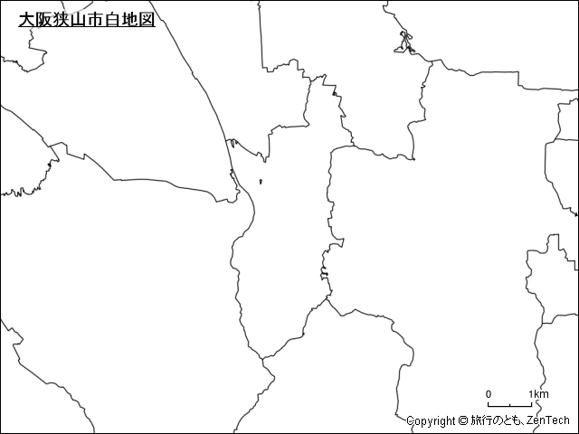大阪狭山市白地図