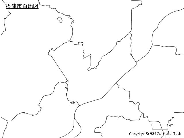 摂津市白地図