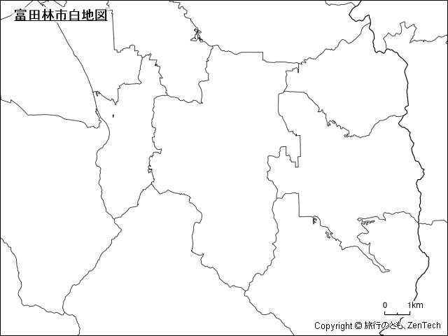 富田林市白地図