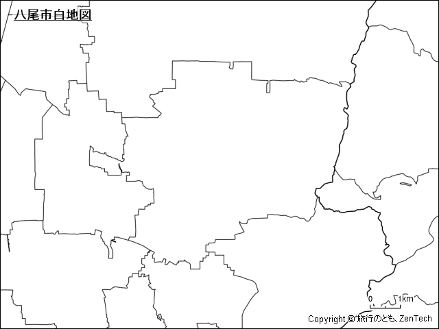 八尾市白地図